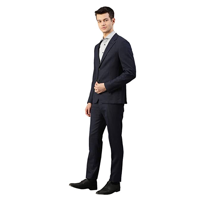 BRUUN & STENGADE Navy Blue Wool Blend Slim Fit Suit Set - Image 2
