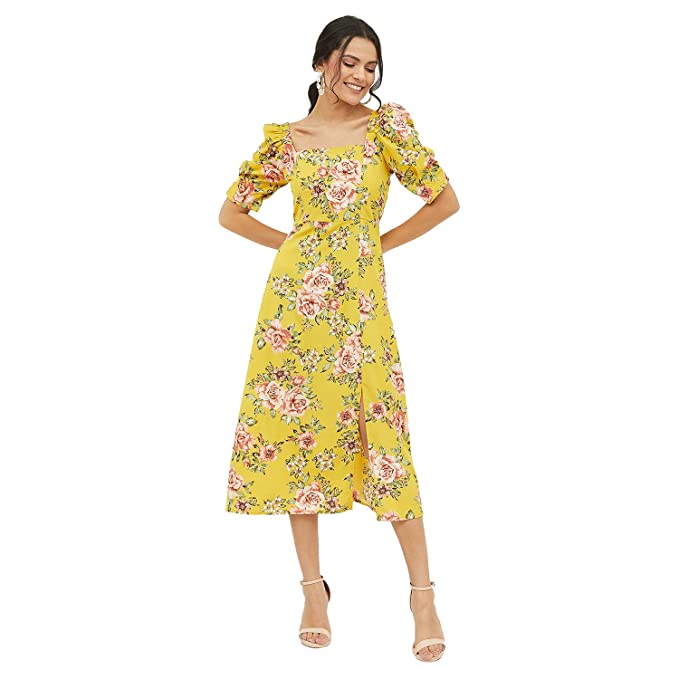 Harpa Women's Polyester A-Line Midi Dress