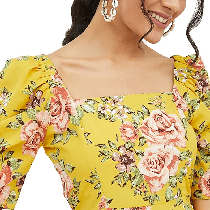 Harpa Women's Polyester A-Line Midi Dress - Image 3